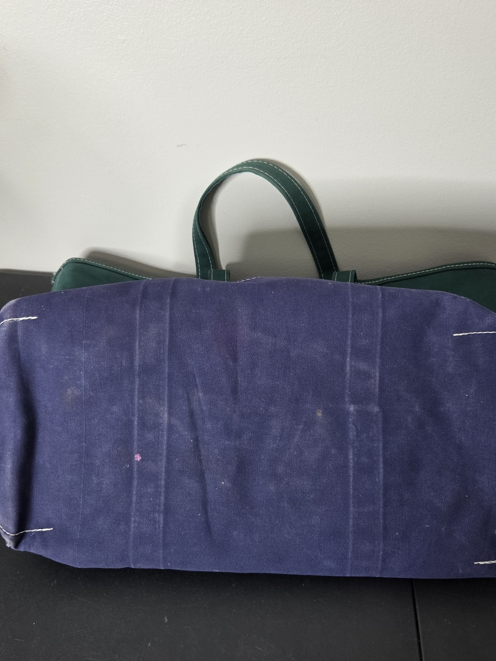 Rare Vintage L.L. Bean XL Boat & Tote Green/Blue Heavy Canvas Made In U.S.A. - Picture 5 of 12